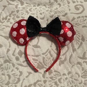 Red with black bow Minnie ears